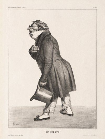La Caricature, Pl. 314, Comte de. Keratry, 1833. af Honoré Daumier