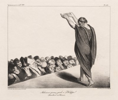 La Caricature, Pl. 454, Athenerne Pas på Philip! af Honoré Daumier