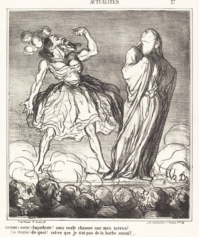 Kvinden med skæg af Honoré Daumier