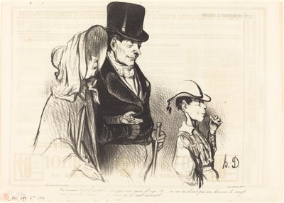 Moren - Er det rart at spise sit bygsukker!... af Honoré Daumier