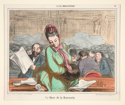 The Brewery Muse, fra A La Brasserie af Honoré Daumier