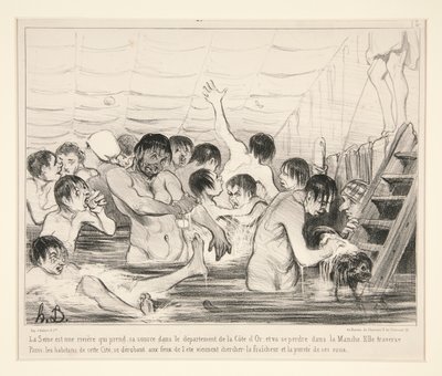 Seinen er en flod, der udspringer af departementet Cote d af Honoré Daumier