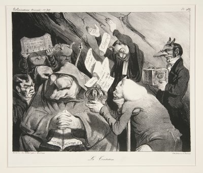 La Tentation. (Fristelse.), pl. 453 fra tidsskriftet La Caricature nr. 217 af Honoré Daumier
