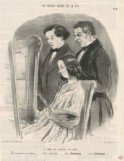 Damen, der dyrker kunsten af Honoré Daumier