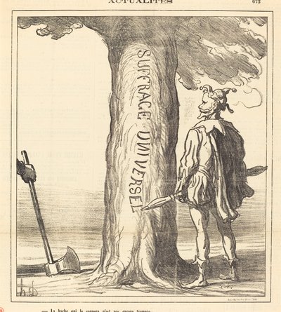 Øksen, der skal skære den, er endnu ikke hærdet af Honoré Daumier