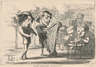 Harpen, himmelsk instrument af Honoré Daumier