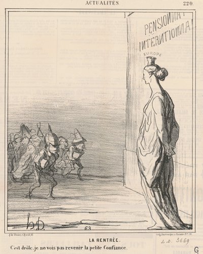 Skoleårets start af Honoré Daumier