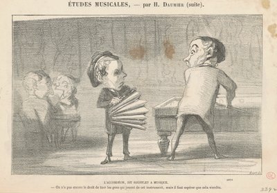 Harmonikaen, kaldet musikbælge af Honoré Daumier