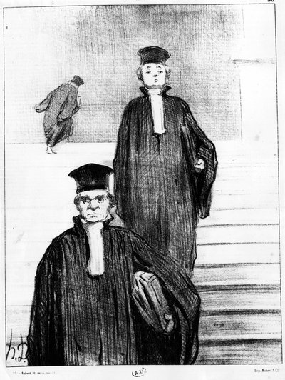 Advokater, karikatur af Honore Daumier (1808-1879). "" Charivari"" af Honoré Daumier