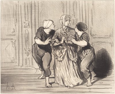 Det retfærdige køn på svømmeskolen af Honoré Daumier