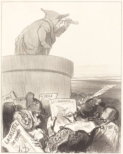 Forfatningen overvejer den politiske horisont af Honoré Daumier
