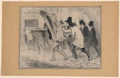 Den sidste dag for modtagelse af malerierne, fra Charivari af Honoré Daumier
