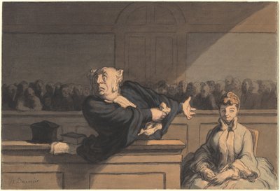 Forsvareren (advokaten for forsvaret) af Honoré Daumier