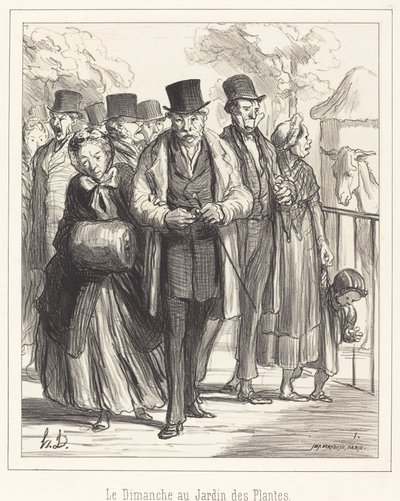 Søndag på Jardin des Plantes af Honoré Daumier
