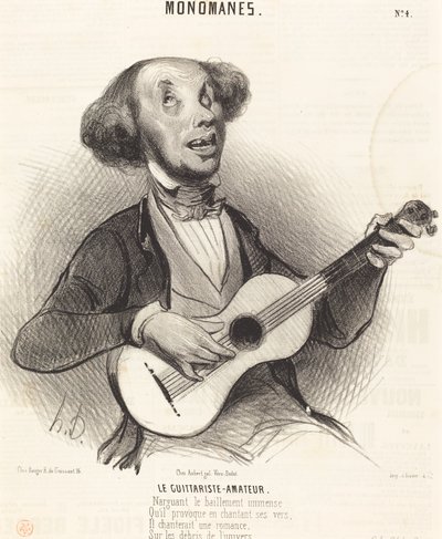 Guitaristen-amatøren af Honoré Daumier