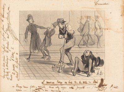 Den nye træbelægning... i Paris af Honoré Daumier