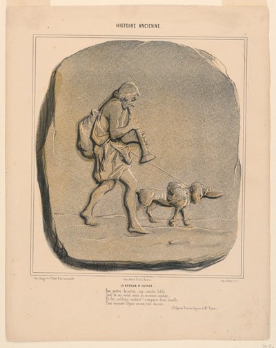 The Return of Odysseus, plade 7 fra den antikke historie af Honoré Daumier