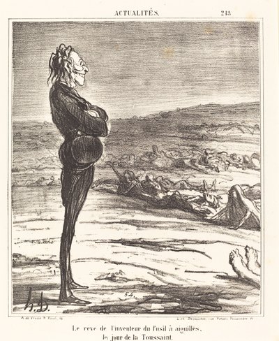 Drømmen om opfinderen af ​​nålepistolen... af Honoré Daumier