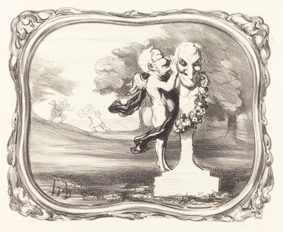 Hemmeligheden betroet den faunske Gud af Honoré Daumier