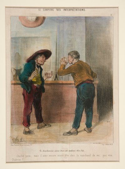 Kulmanden kan lide at være (er herre) derhjemme, fra The Chapter of Interpretations af Honoré Daumier