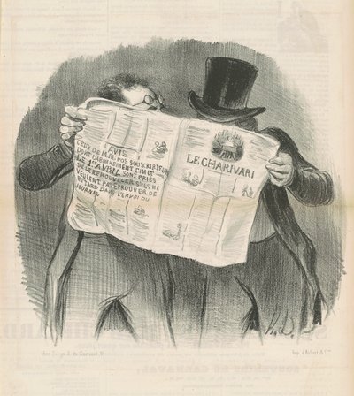 Læser charivari af Honoré Daumier