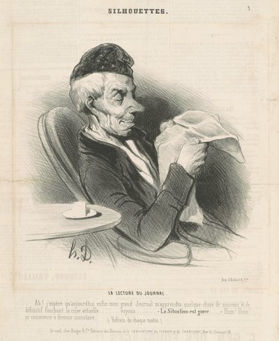 Læser avisen af Honoré Daumier