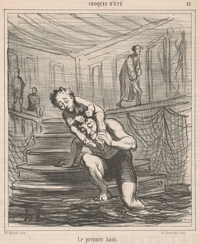 Det første bad af Honoré Daumier