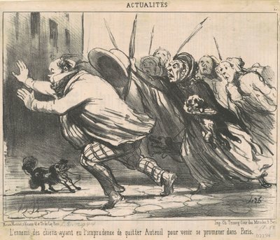 Fjenden af ​​hunde, der havde haft den forsigtighed ... af Honoré Daumier