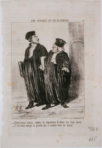 Advokater og sagsøgere: Endelig! Vi har opnået særeje... af Honoré Daumier