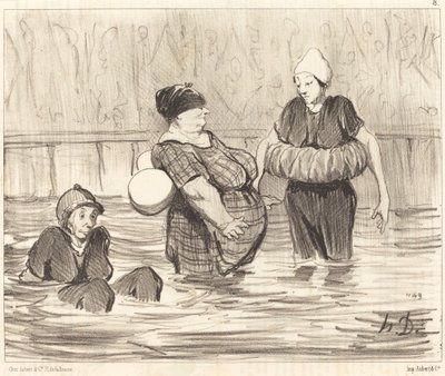 De forsigtige Badegæster af Honoré Daumier