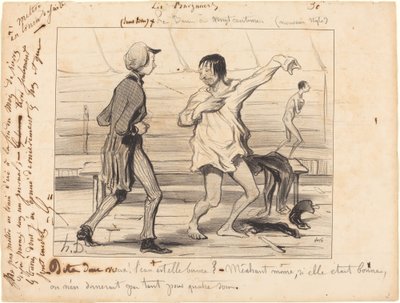 Les Bains på tyve centimes, ny stil af Honoré Daumier