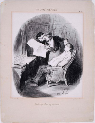 Les Bons Bourgeois- Når avisen er for interessant af Honoré Daumier