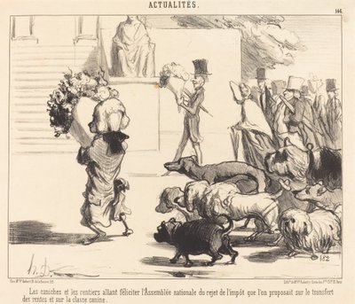 Pudler og pensionister vil lykønske forsamlingen... af Honoré Daumier