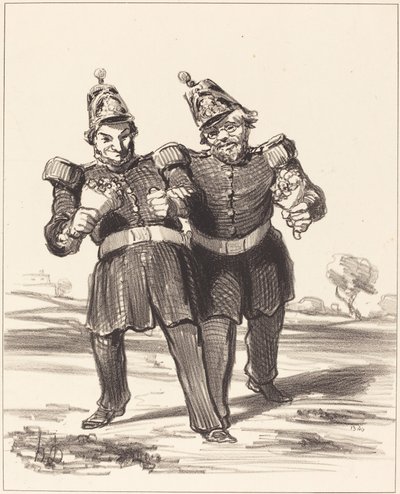 De to glade banketgængere af Honoré Daumier