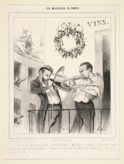 Musikerne fra Paris: Tone, tone, tone af Honoré Daumier