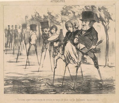 Pariserne har fundet en måde at komme rundt på... af Honoré Daumier