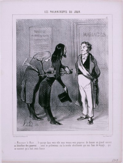 Les Philantropes du Jour: Hr. borgmester ... på besøg i din by ... af Honoré Daumier