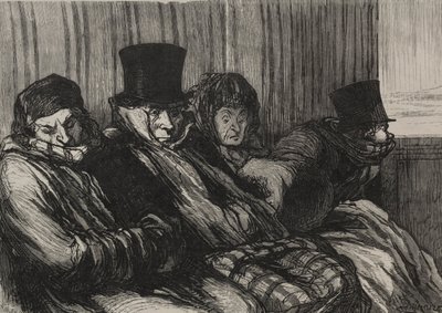 Jernbanerne: lysttog: ti grader nøgen og i dårligt humør. af Honoré Daumier