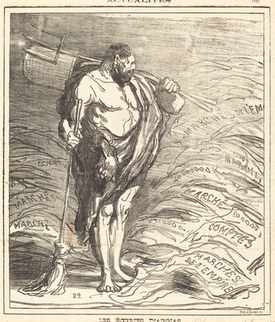 Staldene i Augeas af Honoré Daumier