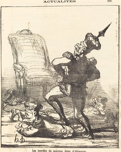 Trinene til den nye trone i Tyskland af Honoré Daumier