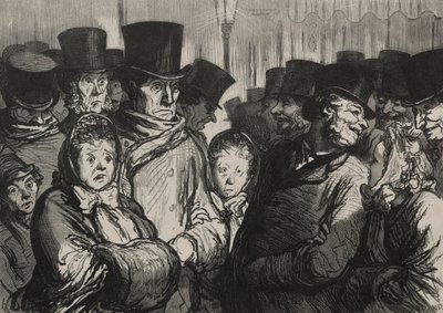 Teatrene: at komme ud af dramaet og komme ud af tightroperne. af Honoré Daumier