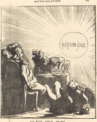 Deres Mané, Thecel, Pharès af Honoré Daumier
