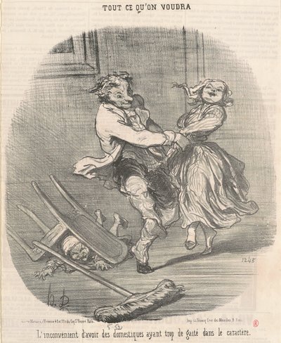 Ulempen ved at have tjenere... af Honoré Daumier