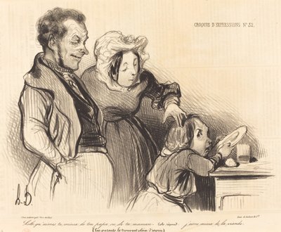 Lolo, hvad kan du bedst lide ved din far eller din mor... af Honoré Daumier