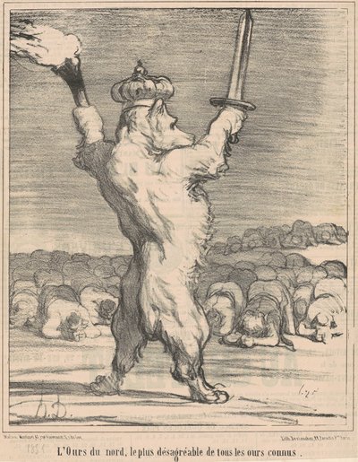 Den nordlige bjørn, den grimmeste af alle kendte bjørne af Honoré Daumier