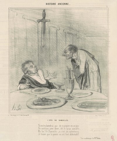 Damokles-sværdet af Honoré Daumier