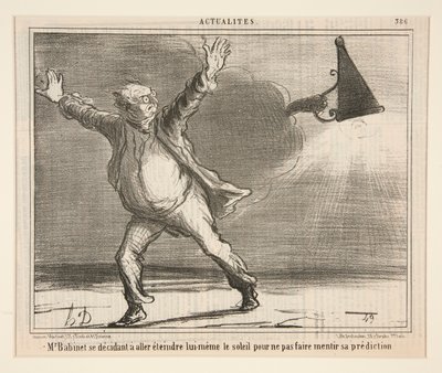 M. Babinet beslutter sig for at gå hen og slukke sig selv af Honoré Daumier