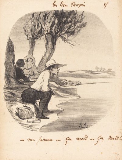Min kone... den bider... den bider! af Honoré Daumier