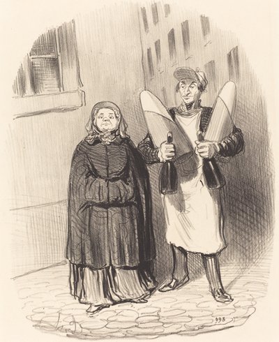 Madame Chapotard gør sig klar til at lave sine syltetøj af Honoré Daumier