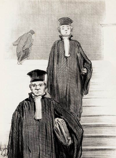 Hovedtrappe-sag af Justitspaladset, 1848. af Honoré Daumier